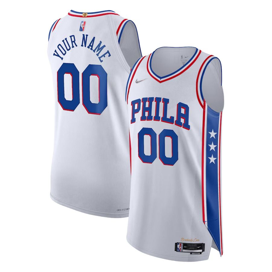 Men Philadelphia 76ers Nike White Diamond Authentic Custom NBA Jersey